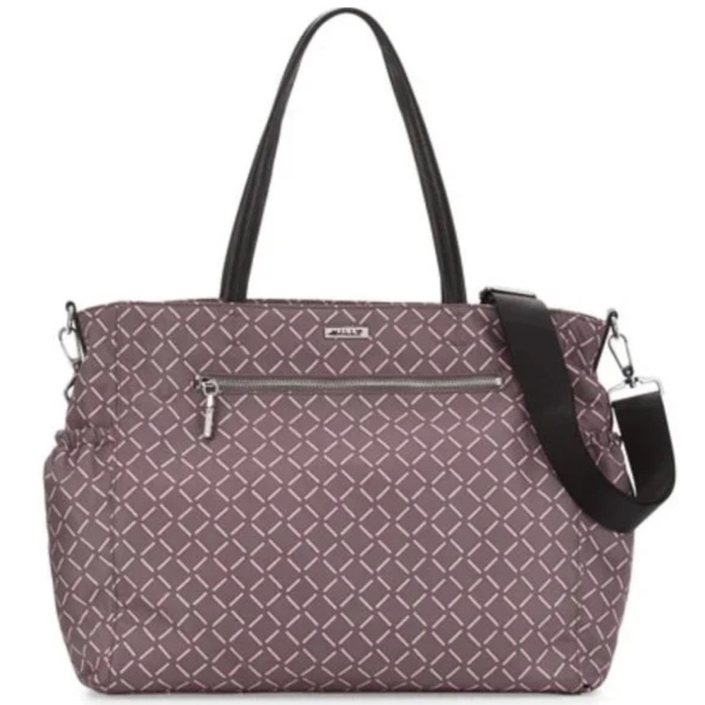 NWT MILLY Luxe Baby Diaper Bag in Grey and Pink‎